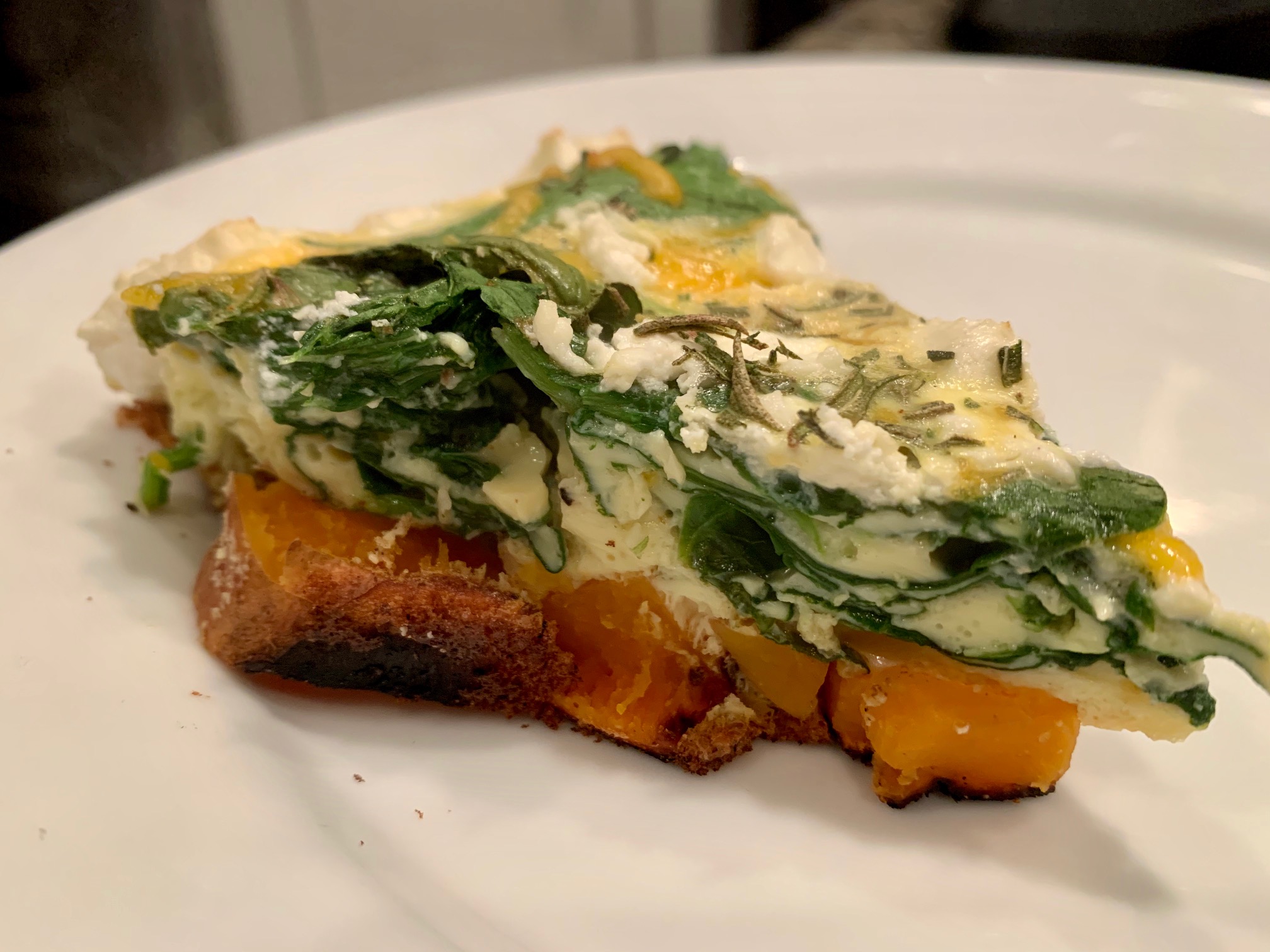 Goat Cheese, Spinach, & Sweet Potato Frittata finding time for cooking