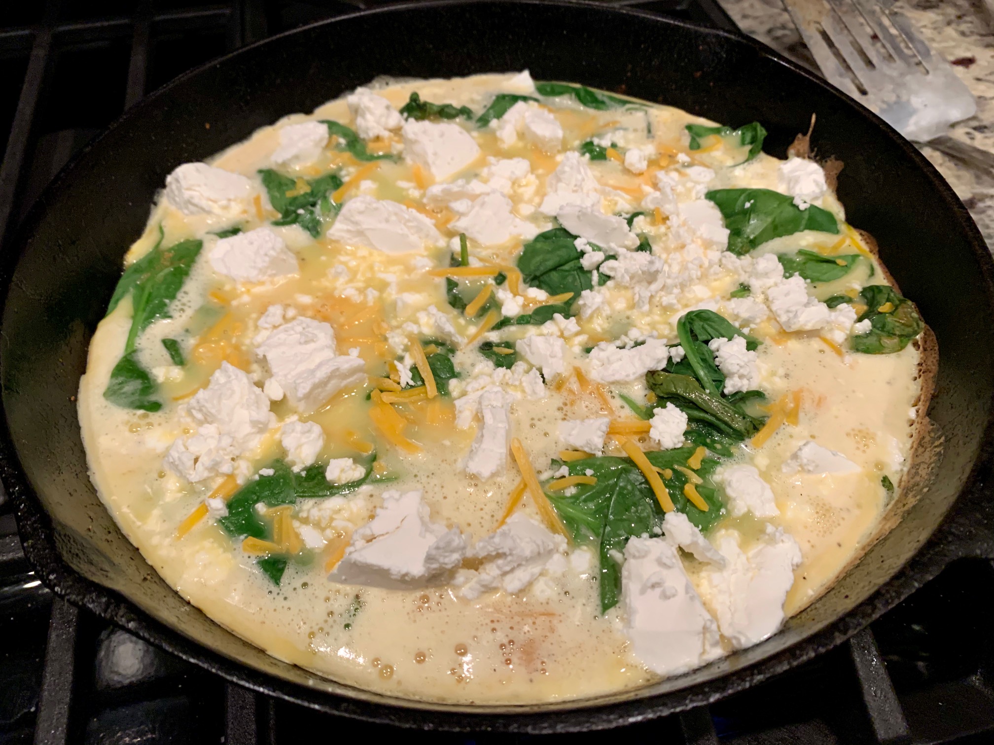 Goat Cheese, Spinach, & Sweet Potato Frittata finding time for cooking