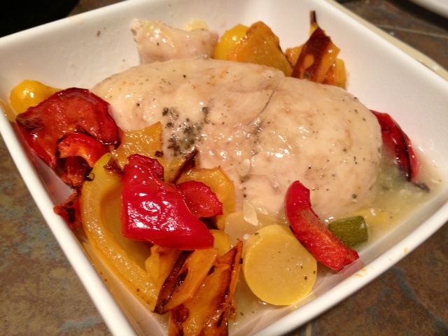 Crockpot Beer Chicken with Peppers