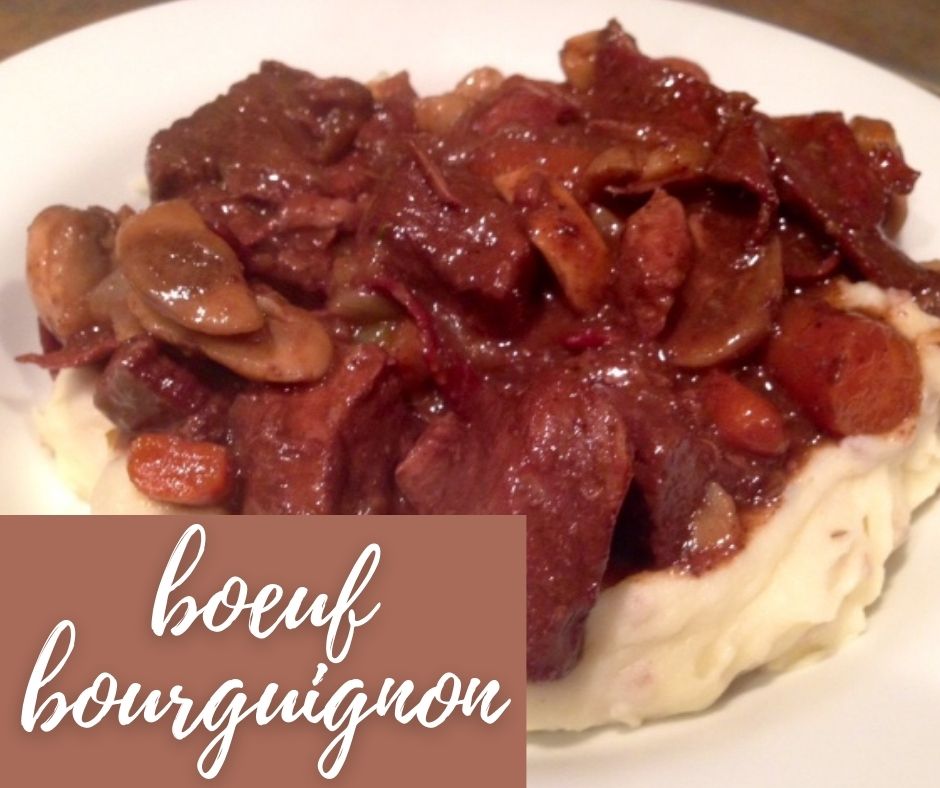 Julia Child's Classic Boeuf Bourguignon | This isn't simply a fancy beef stew, it's the most flavorful beef dish ever! And it may be intimidating but it actually is quite simple (if a little time consuming).  A delicious beef dinner recipe that everyone should try out, and perfect for a special occasion | finding time for cooking