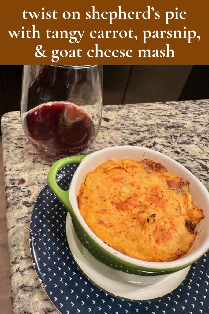 A Delicious Twist on Shepherd's Pie with Carrot, Parsnip, & Goat Cheese Mash | This is pure comfort food, hearty & comforting, with a beef & brussels sprout filling and a tangy, light topping. A perfect cozy cold weather recipe, delicious dinner recipe. What to make with parsnips. Easy dinner recipe, what to make for a dinner party. #parsnips #goatcheese #shepherdspie #dinnerrecipe A Delicious Twist on Shepherd's Pie with Carrot, Parsnip, & Goat Cheese Mash | This is pure comfort food, hearty & comforting, with a beef & brussels sprout filling and a tangy, light topping. A perfect cozy cold weather recipe, delicious dinner recipe. What to make with parsnips. Easy dinner recipe, what to make for a dinner party. #parsnips #goatcheese #shepherdspie #dinnerrecipe