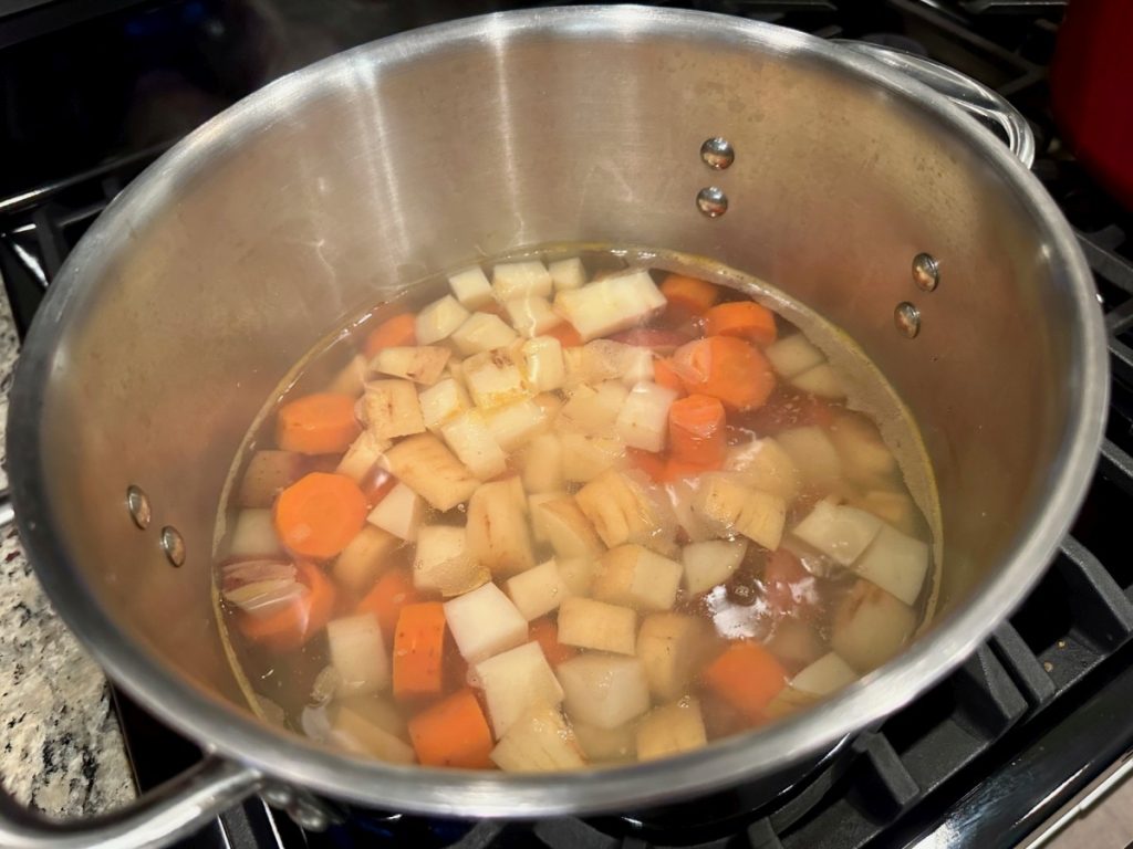 carrots and parsnips for the shepherd's pie topping