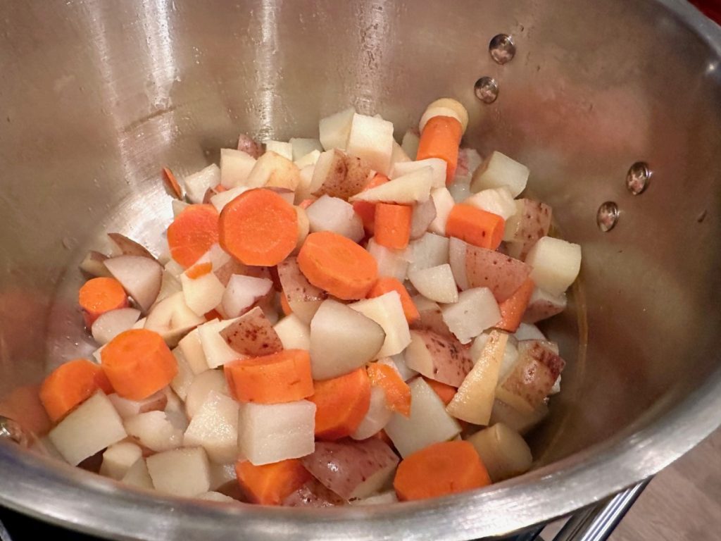 parsnips and carrots for the shepherd's pie mash