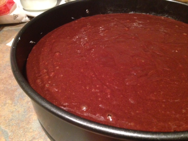 chocolate stout cake batter pan