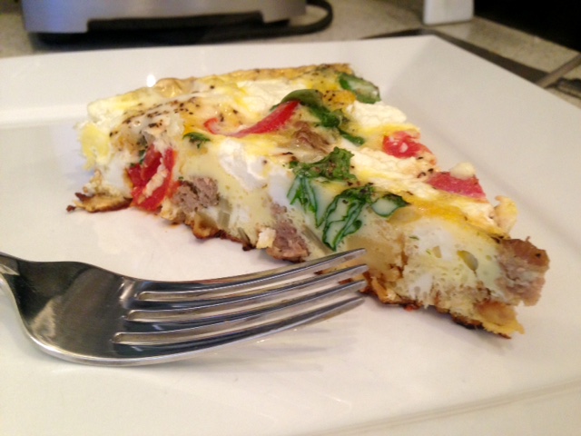 Frittata with Caramelized Onions, Parsnips, & Goat Cheese