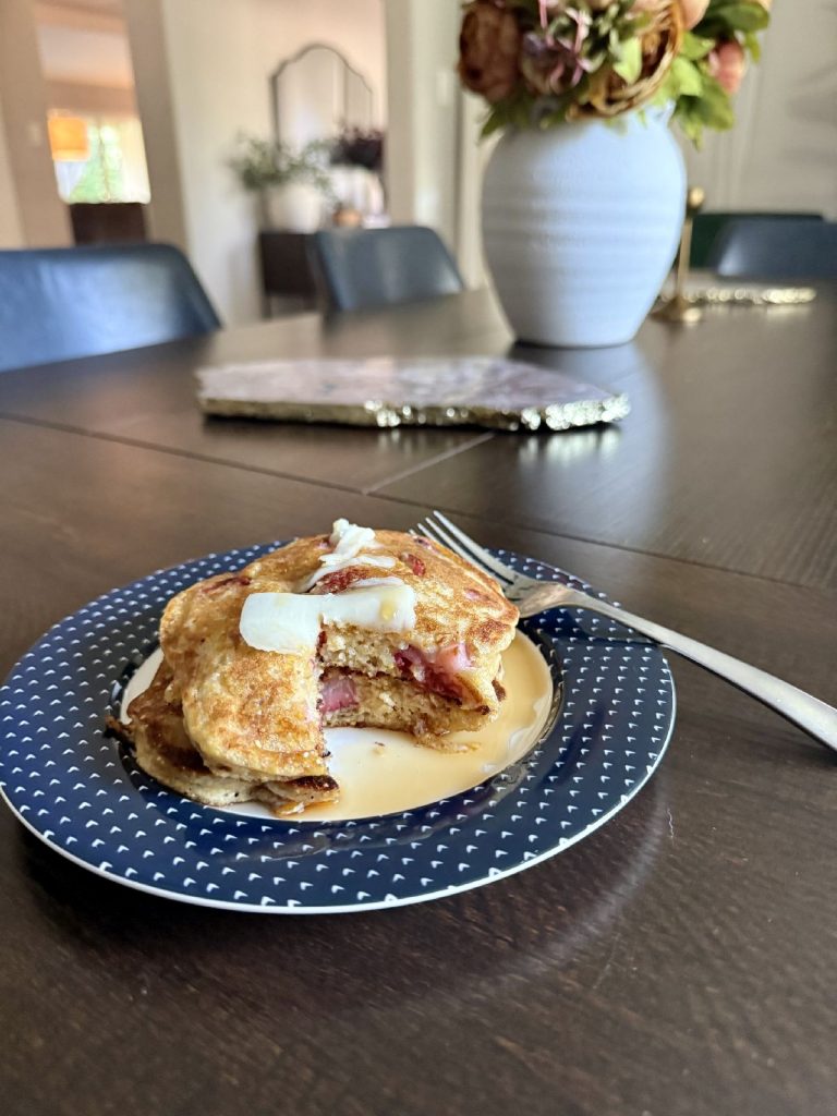 Strawberry Cornmeal “Griddle Cakes” (Pancakes)