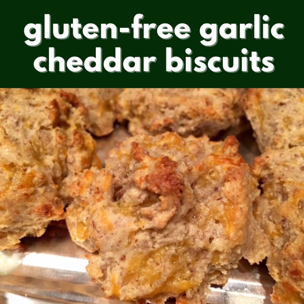 These gluten-free garlic cheddar rosemary biscuits are easy to throw together and perfect for any gathering...a simple GF bread option.