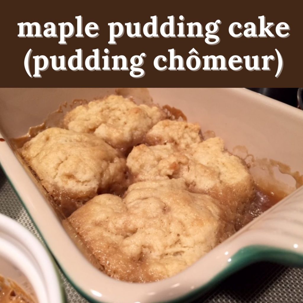 This unique maple pudding cake (otherwise known as pudding chômeur) is a delicious but fairly easy sweet treat to make, a perfect cozy dessert recipe! 