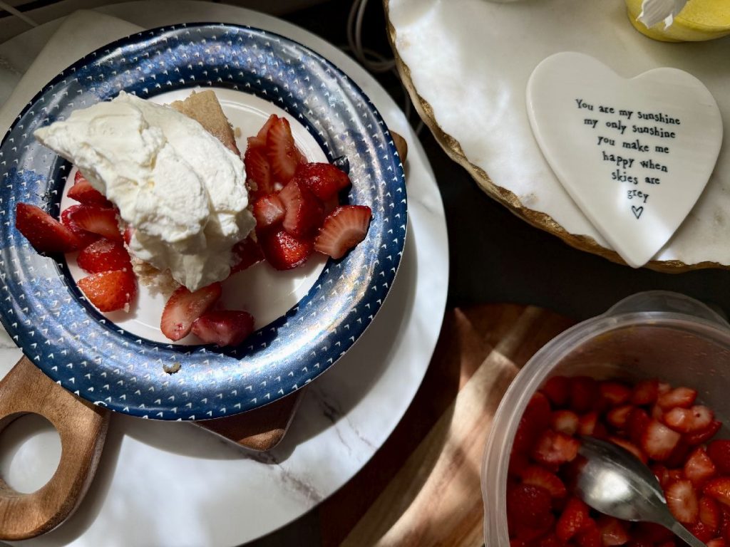 Perfect BBQ Dessert: Moist Heathy(ish) Strawberry Shortcake for a Group | This is the perfect recipe for strawberry shortcake that feeds a crowd--when you want to have the best summer dessert but not make time-consuming individual desserts. I've made some modifications to this version to make it a bit healthier, and it is still so moist, delicious, and easy!