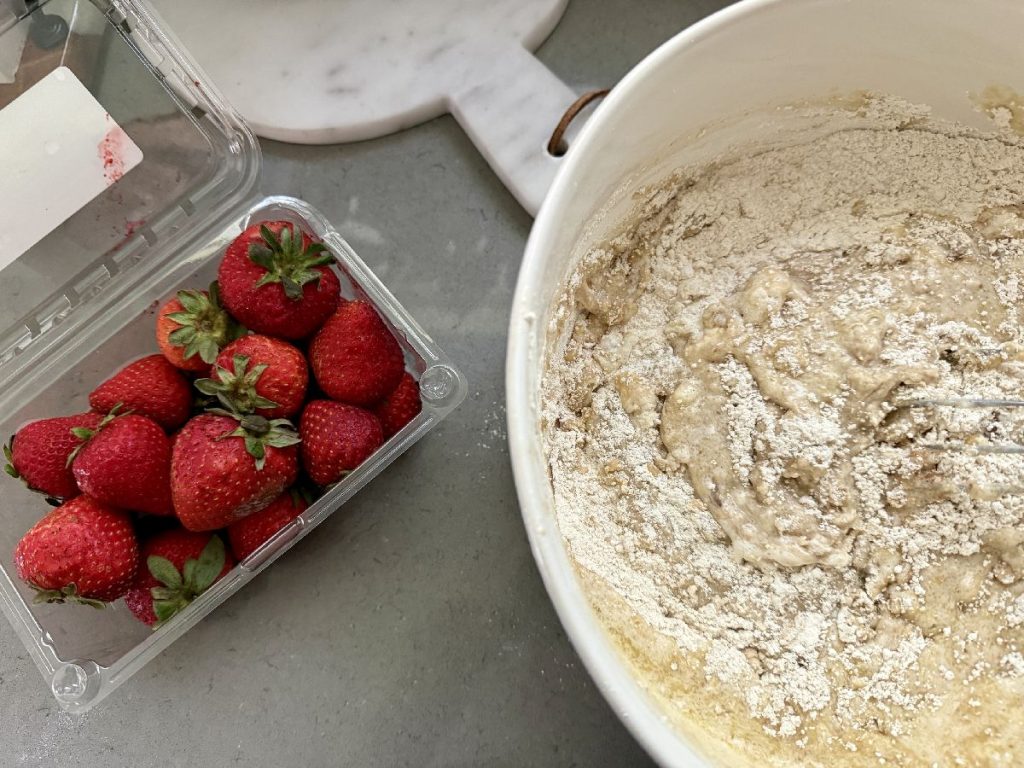 batter for moist strawberry shortcake for a group
