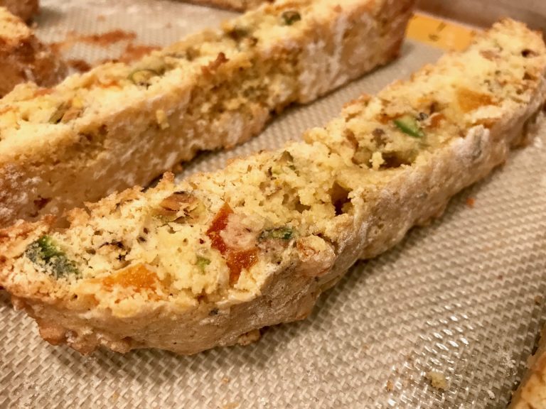 Orange, Apricot, & Pistachio Biscotti