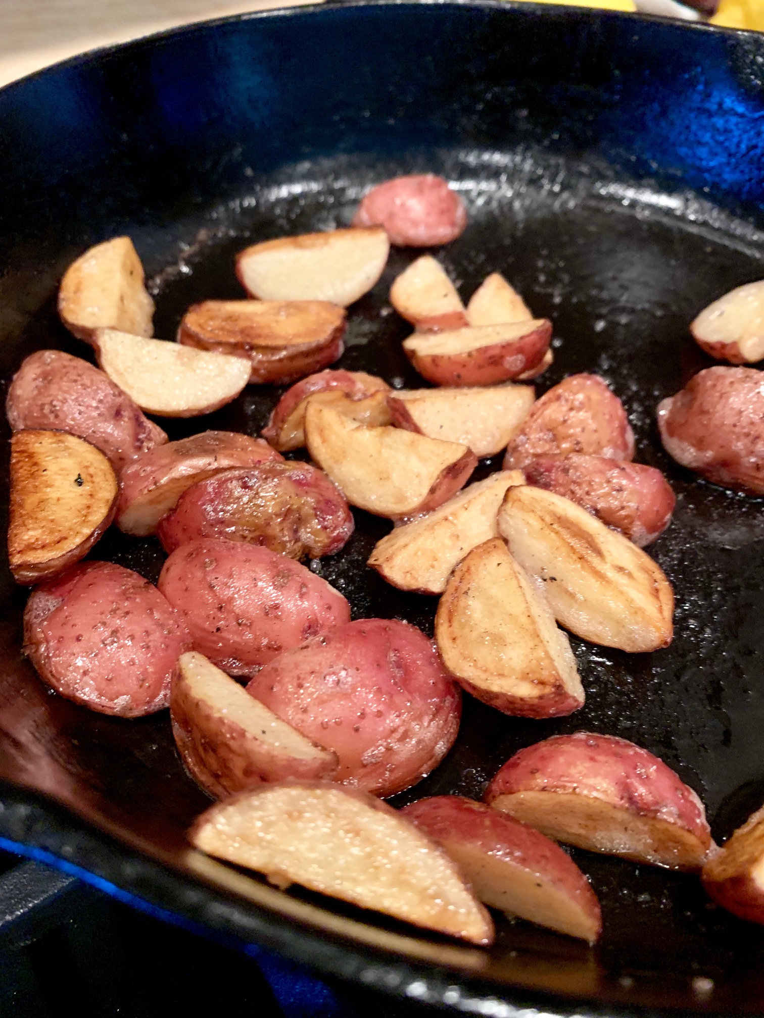 Easy Side Dish Fried Baby Potatoes finding time for cooking
