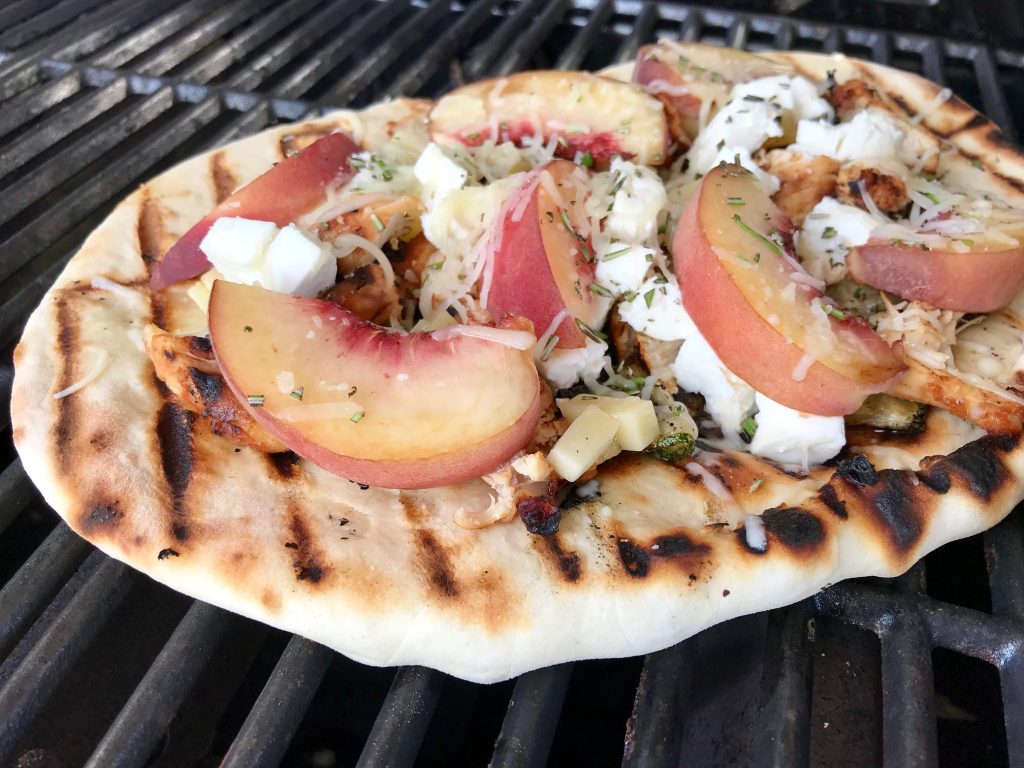 The best grilled pizza recipe ideas - fruit and cheese plus herbs is a great combo