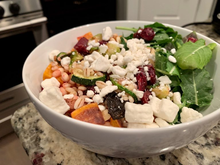 Winter Grain & Roasted Vegetable Salad With Balsamic Dressing