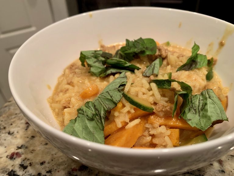 One-Skillet Thai Ground Turkey Curry with Rice
