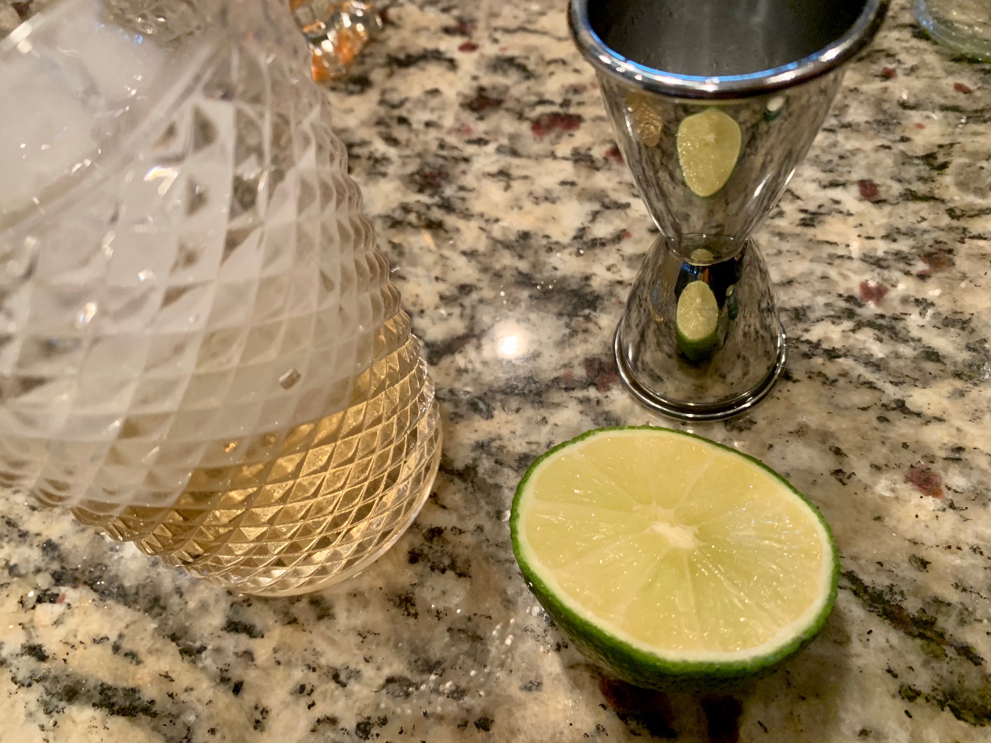 A French Gimlet Cocktail with Gin finding time for cooking