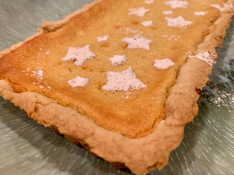 Fresh Orange Ricotta-Mascarpone Tart with Rosemary Crust