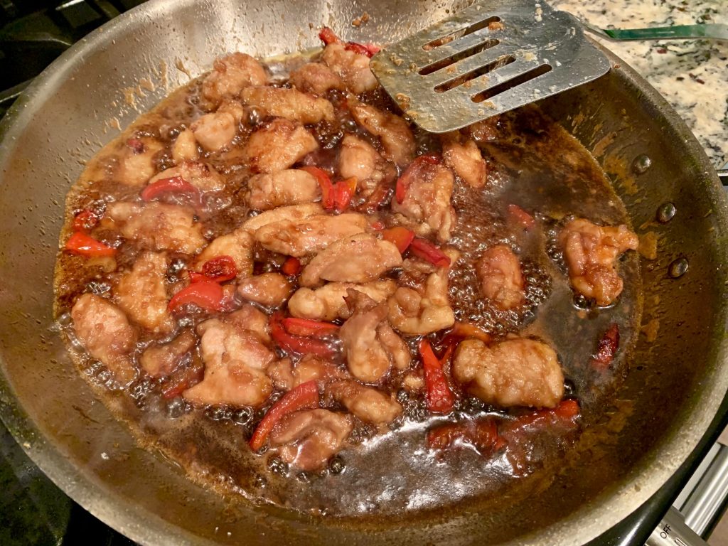 Delicious Mongolian Chicken - sauce thickening
