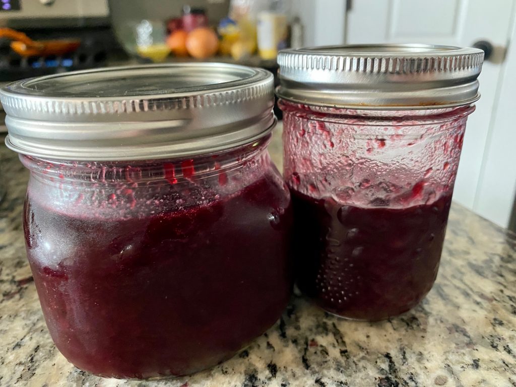 I use the European method for this bourbon cherry jam (it's easier!)...you can make this bourbon cherry jam without pectin