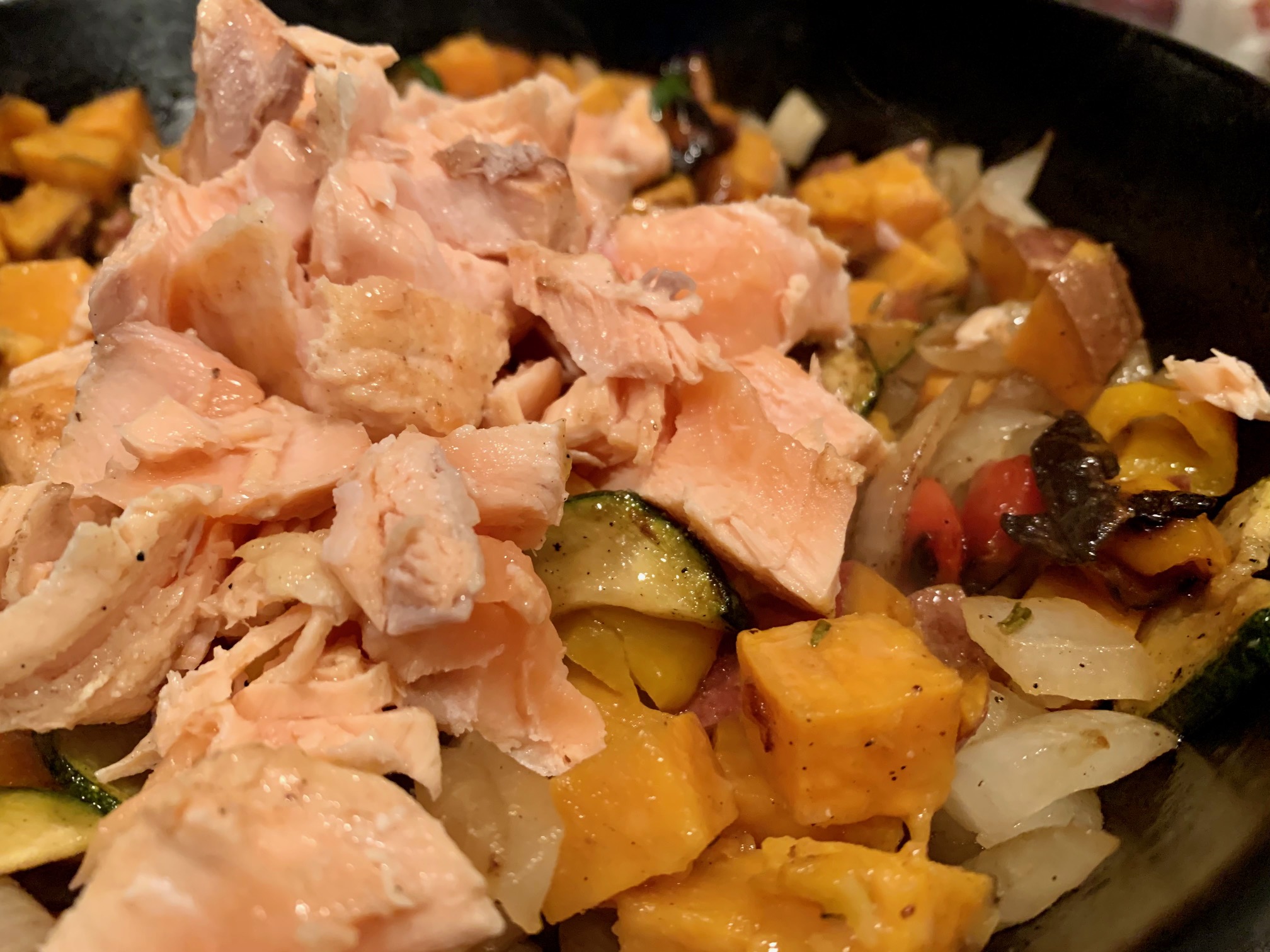 Goat Cheese, Egg & Salmon Breakfast Casserole finding time for cooking