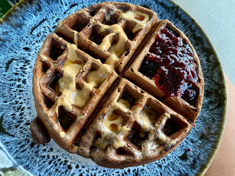 Single-Serving Dark Chocolate Waffle…Bittersweet, Indulgent, & Delicious