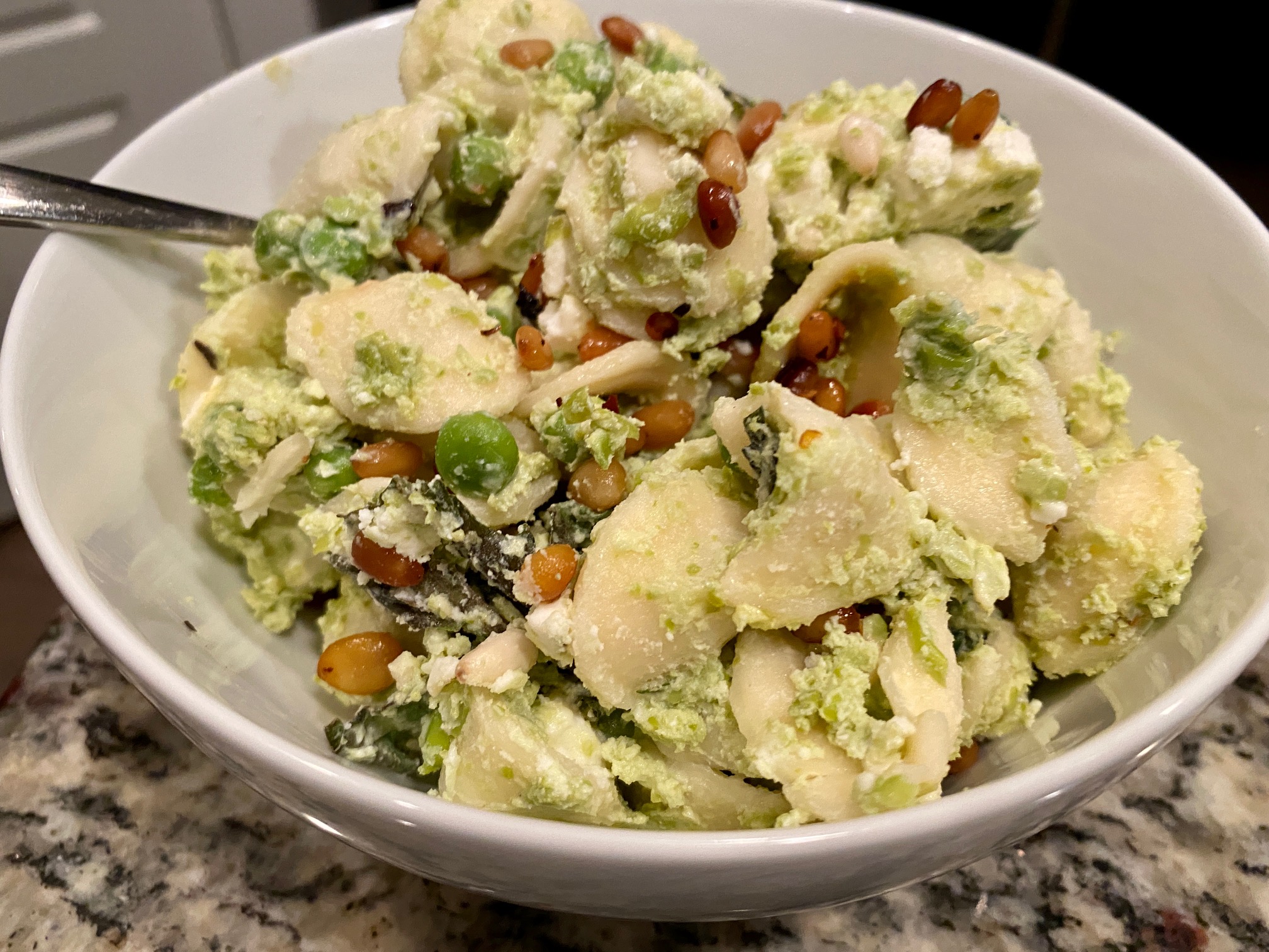 Ottolenghi's Yogurt & Pea Pasta with Feta & Basil