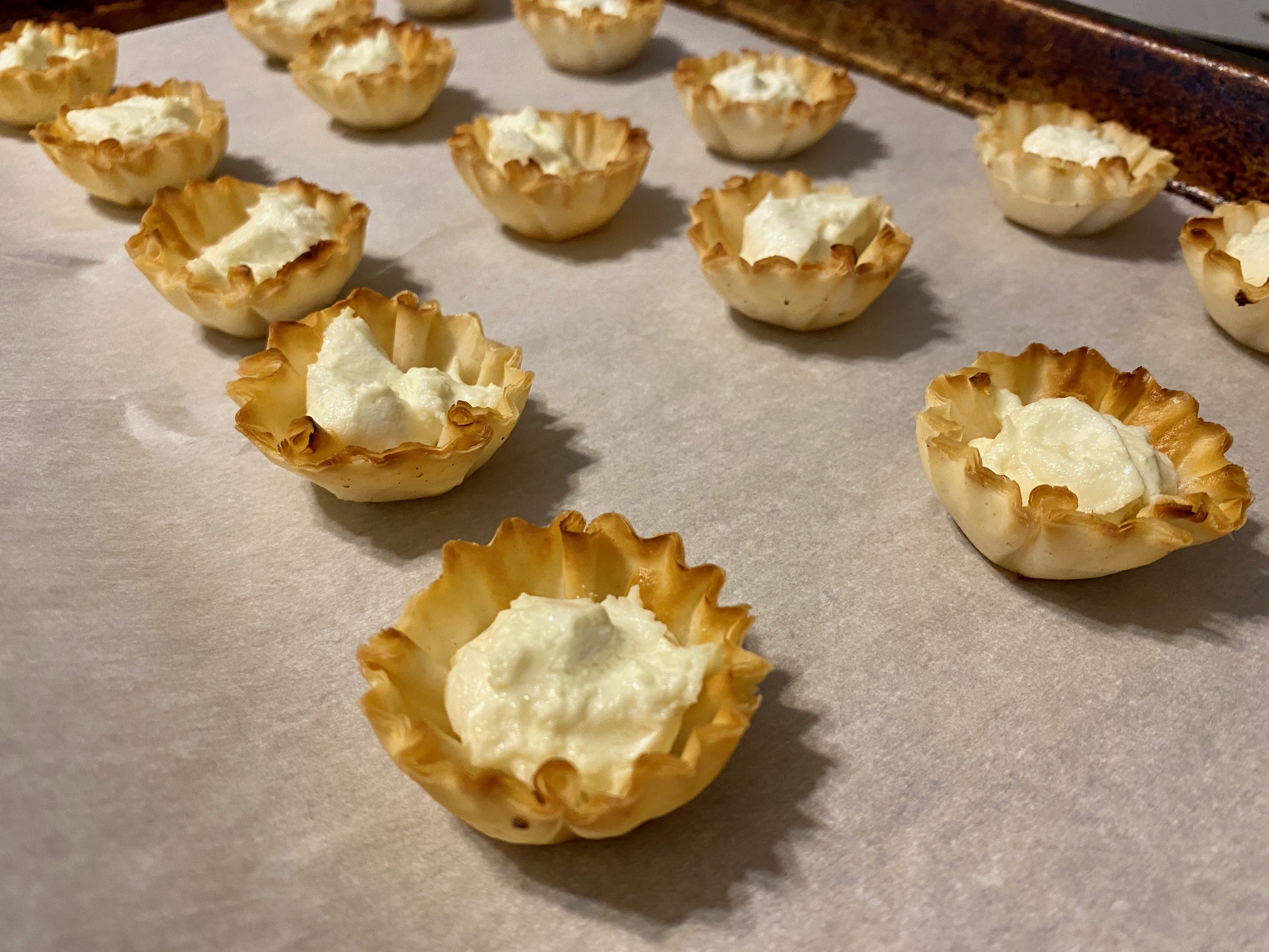 Super Easy Jam & Goat Cheese Phyllo Cups Appetizer