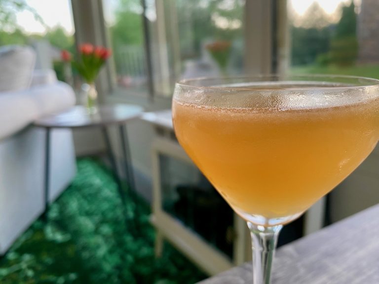 “Trouble In Paradise”:  Spiced Peach Bourbon Cocktail