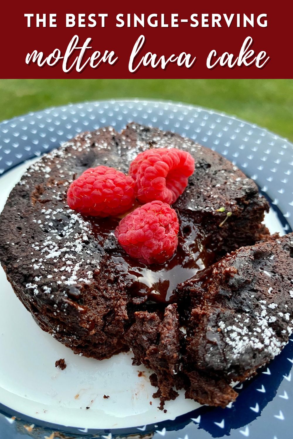 The Best Single-Serving Chocolate Lava Cake | This single-serving molten lava cake is amazing, super easy (15 minutes!), naturally gluten-free, & delicious. Make this easy single-serve dessert any day of the week. Single-serving lava cake recipe! #singleserve #lavacake #chocolate #easydessert #gf #glutenfree