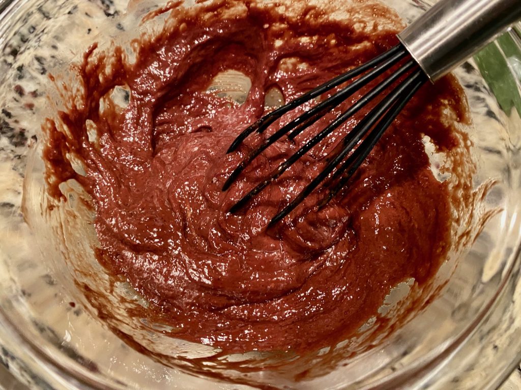 making this single-serving molten chocolate lava cake is super easy