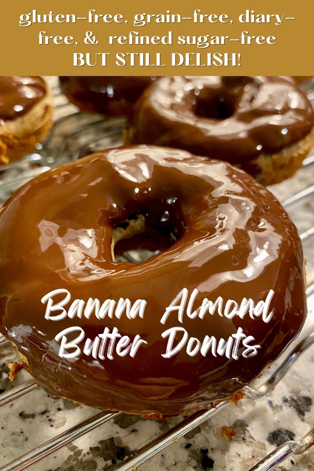 Healthy Banana Almond Butter Donuts with Chocolate Glaze