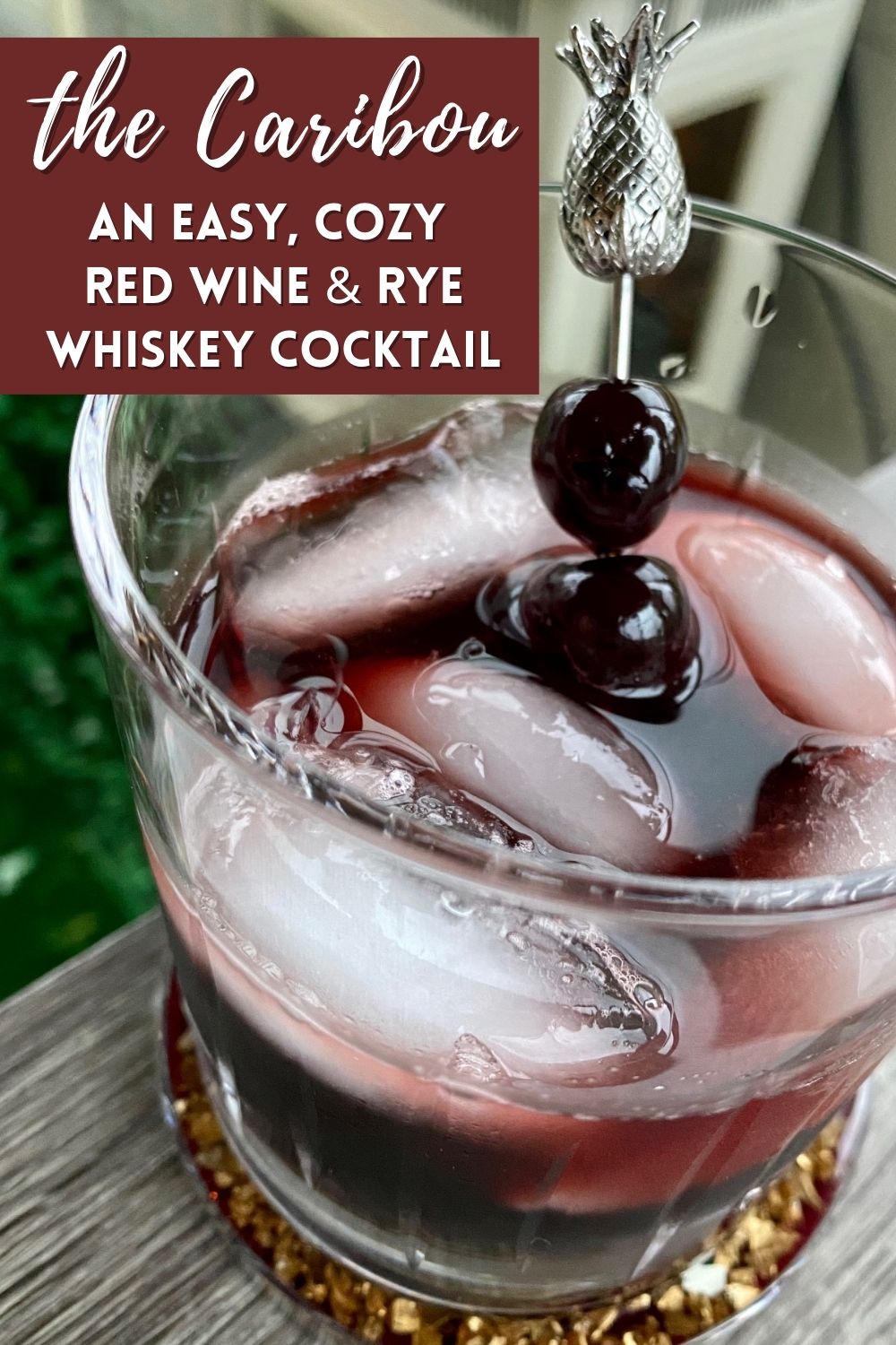 The Caribou (Easy, Cozy Drink Recipe) | The Caribou cocktail is a cozy French-Canadian drink that's perfect to sip in winter or fall. This red wine or port and rye whiskey cocktail is super easy (no special equipment or techniques) and also super delicious! A historic Quebec whisky drink with a splash of maple syrup...super easy & a perfect winter cocktail! #falldrink #wintercocktail #cocktailrecipes #port #redwine #ryewhiskey