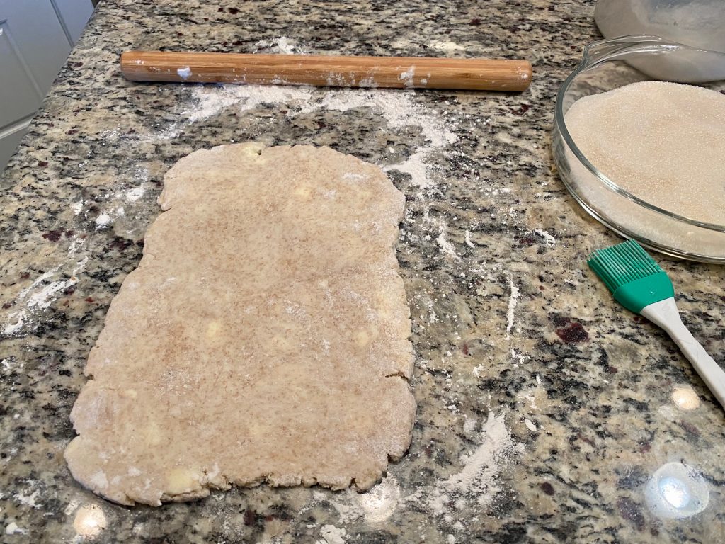rolling out the kouign amann dough