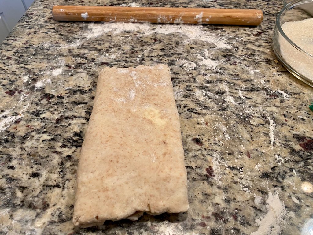 folding the kouign amann dough to laminate is super easy and fast