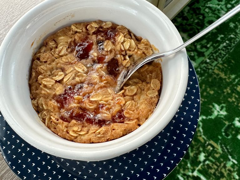 Peanut Butter & Jelly Baked Oatmeal (GF, Dairy-Free, Egg-Free)