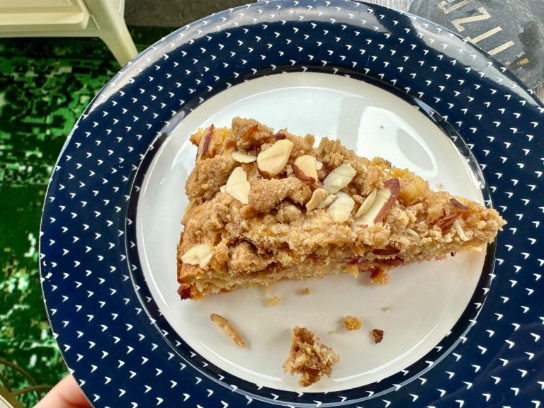 Fresh Apricot Cherry Coffee Cake (a.k.a. Buckle)