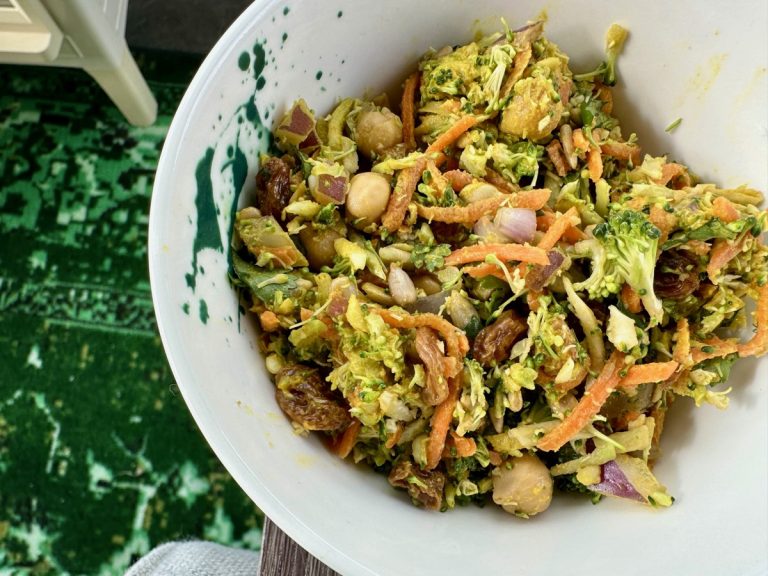 Tahini Curry Broccoli Crunch Salad