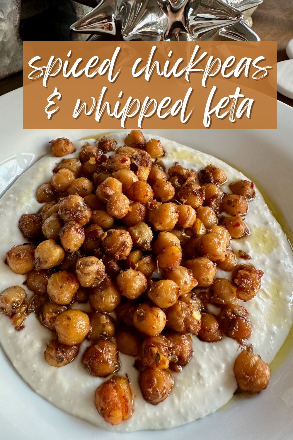 Spiced Roasted Chickpeas with Whipped Feta | These spiced chickpeas with a tangy lemony whipped feta are a super easy & fast vegetarian meal any night...packed with flavor and ready in 30 minutes! A delicious meatless Monday recipe, vegetarian recipe, healthy dinner recipe that's fast and delicious. #chickpeas #feta #vegetarian #meatlessmonday Spiced Roasted Chickpeas with Whipped Feta | These spiced chickpeas with a tangy lemony whipped feta are a super easy & fast vegetarian meal any night...packed with flavor and ready in 30 minutes! A delicious meatless Monday recipe, vegetarian recipe, healthy dinner recipe that's fast and delicious. #chickpeas #feta #vegetarian #meatlessmonday