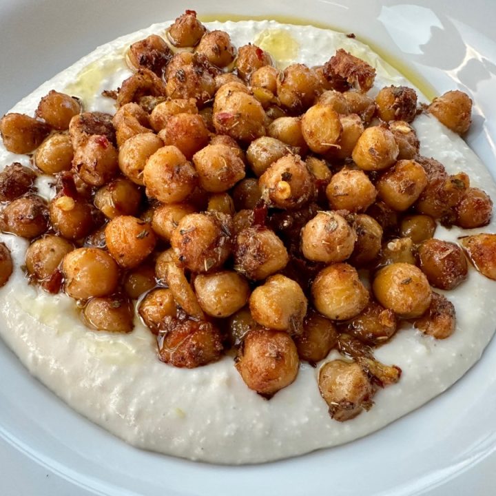 Spiced Roasted Chickpeas with Lemon-y Whipped Feta