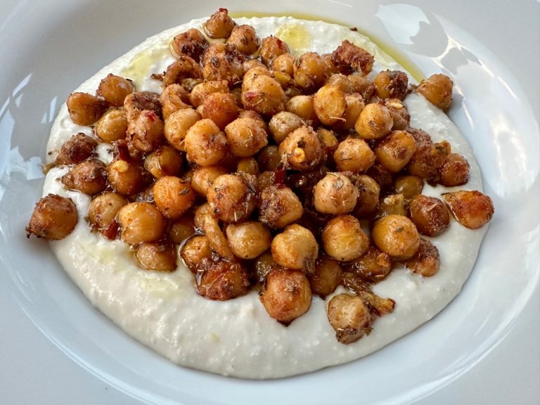 Spiced Roasted Chickpeas with Lemon-y Whipped Feta