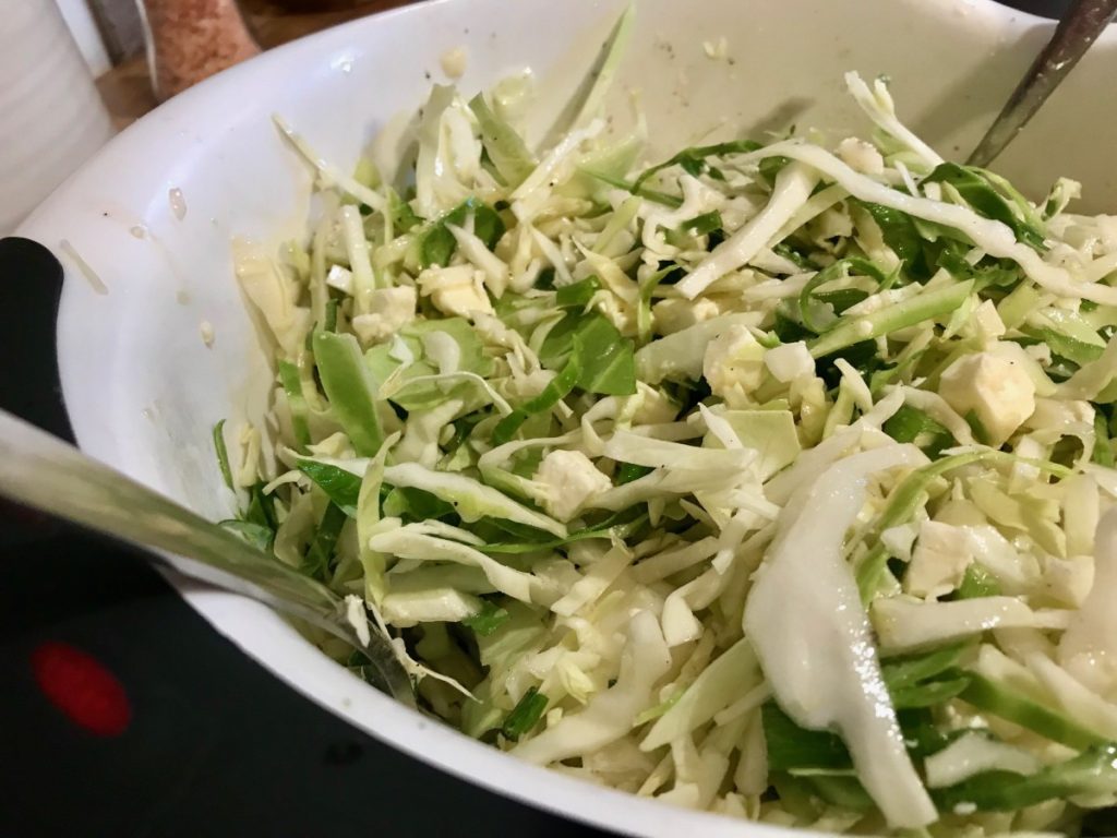 How to make a copycat Zoe's Kitchen feta & cabbage slaw