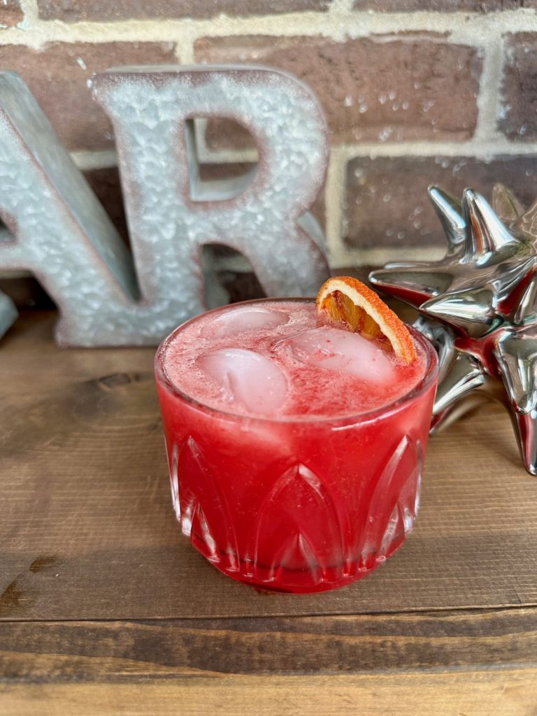 This blood orange amaretto whiskey sour is a perfect easy spring cocktail recipe