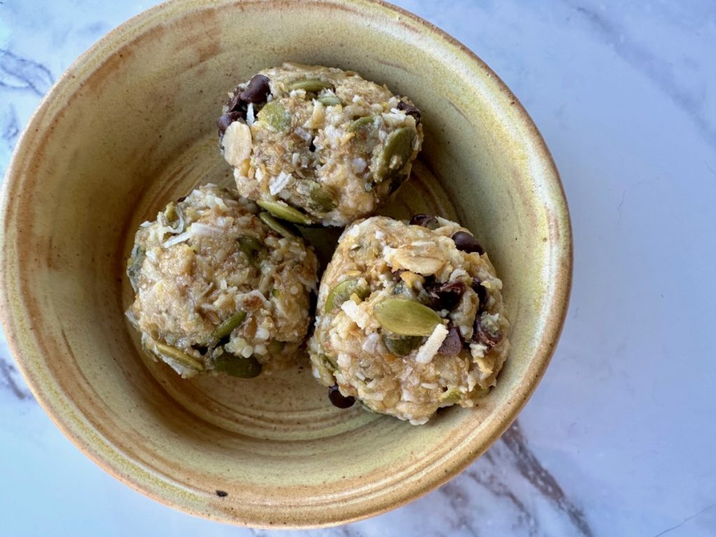 Seed-Cycling Energy Balls for Follicular Phase - Made with flaxseed and pepitas 