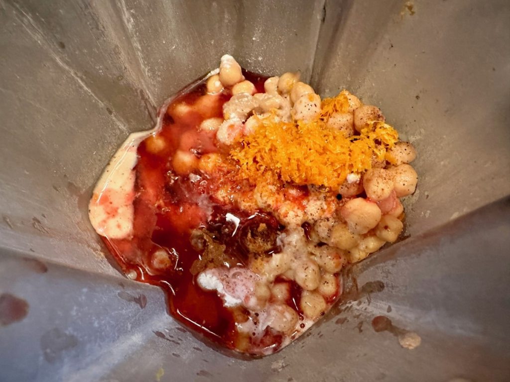 ingredients for chickpea cookies in the blender