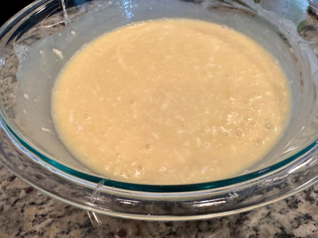 This coconut flan only takes a few minutes to stir together before going in the oven