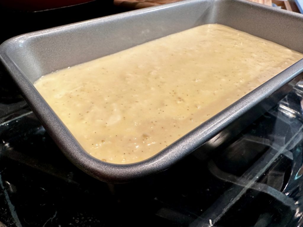 This coconut flan only takes a few minutes to stir together before going in the oven