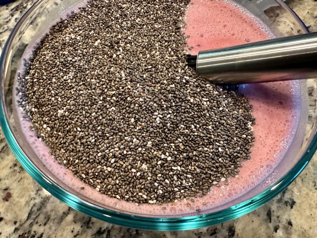 how to make healthy raspberry chia seed pudding, an easy dairy-free breakfast meal prep option