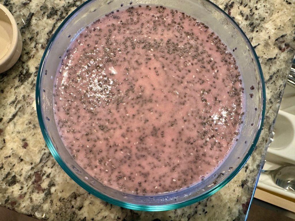 how to make healthy raspberry chia seed pudding, an easy dairy-free breakfast meal prep option