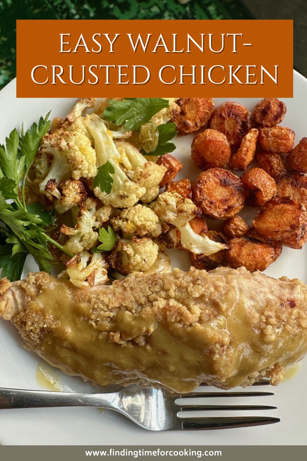Easy, Delicious Walnut-Crusted Chicken | These walnut-crusted chicken breasts are SO delicious and shockingly easy...a perfect weeknight dinner, or something fancy for a dinner party. It's a great, healthy, high-protein meal option, and can be easily made gluten-free (I always make it that way!). #easydinner #weeknightmeal #healthyrecipe
