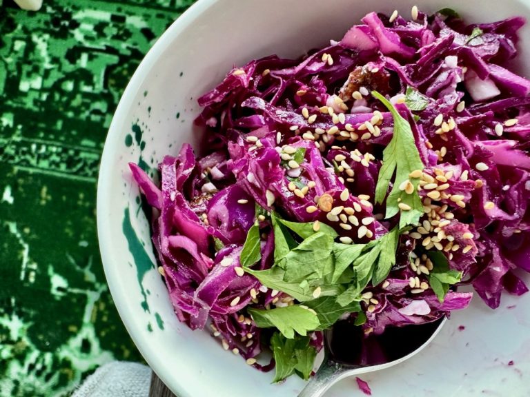 Tangy Red Cabbage, Feta, & Date Salad